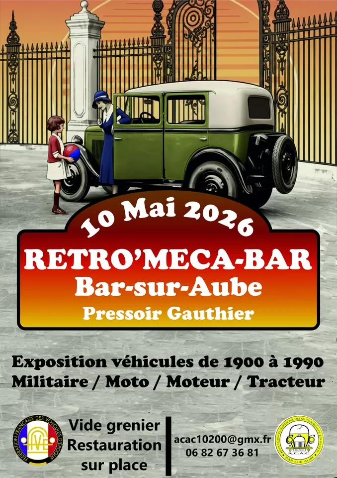 affiche Rétro'Méca-Bar à  Bar-sur-Aube