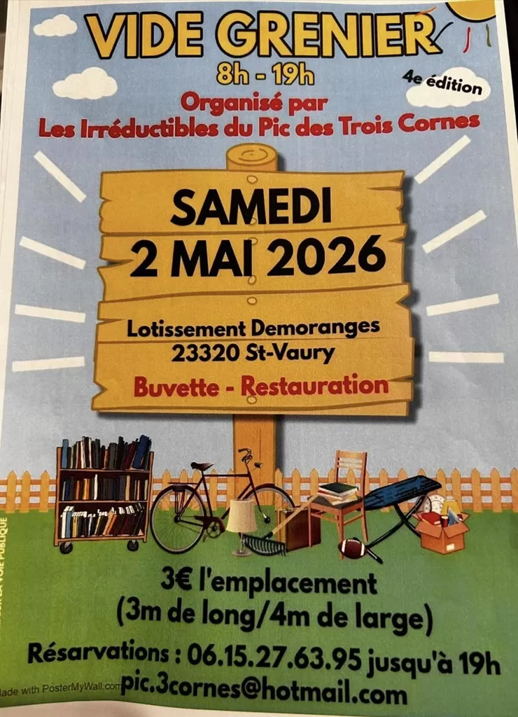 affiche Vide-grenier à  Saint-Vaury