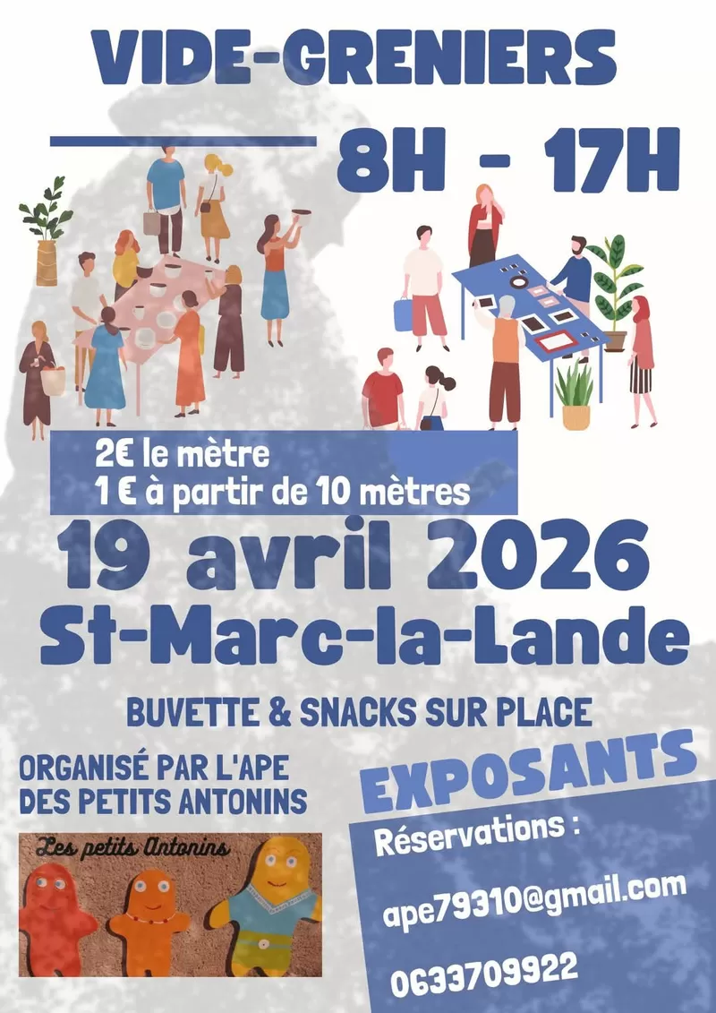 affiche Vide grenier de l'APE des Petits Antonins à  Saint-Marc-la-Lande