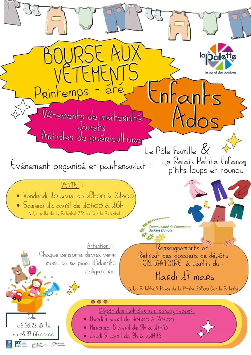 affiche Bourse aux vêtements à  Dun-le-Palestel