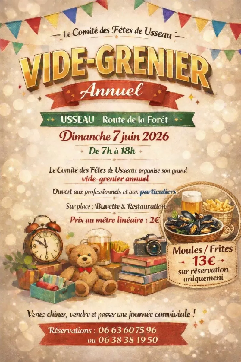 affiche Vide-grenier annuel – Usseau à  Usseau