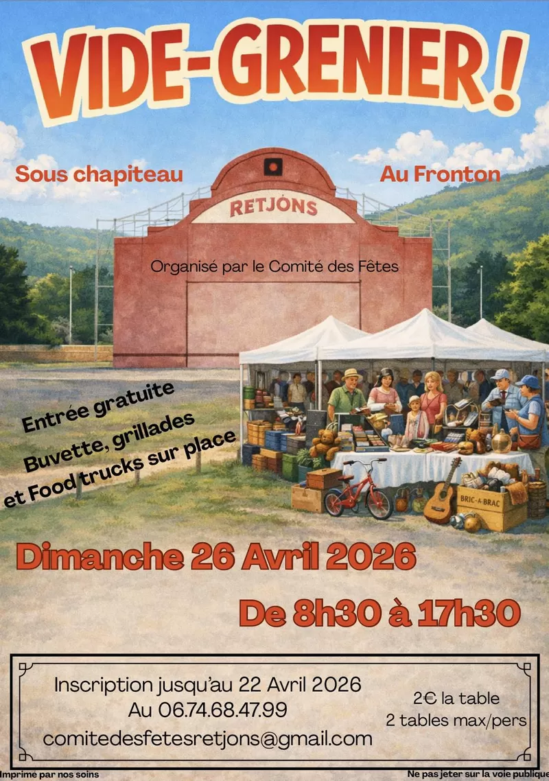 affiche Vide grenier à  Retjons