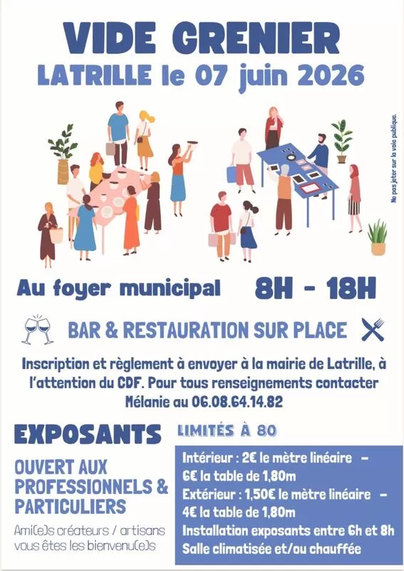 affiche Vide grenier à Latrille à  Latrille