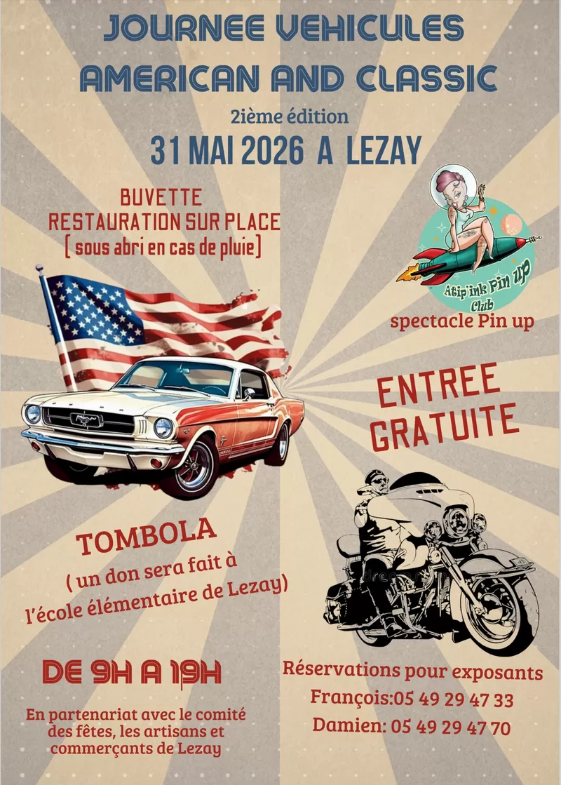 affiche Rassemblement American and Classic à  Lezay