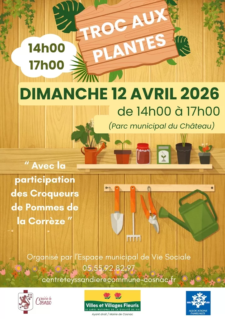 affiche Troc aux plantes à  Cosnac