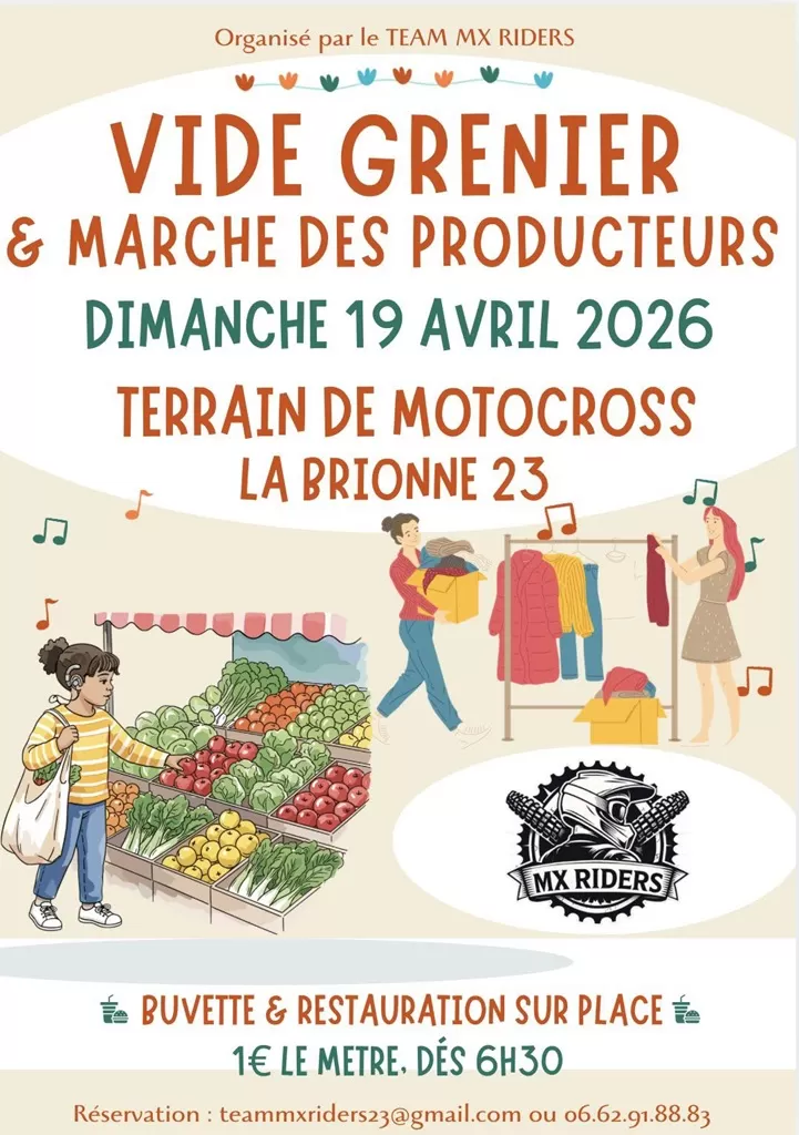 affiche Vide-grenier et marché de producteurs à La Brionne