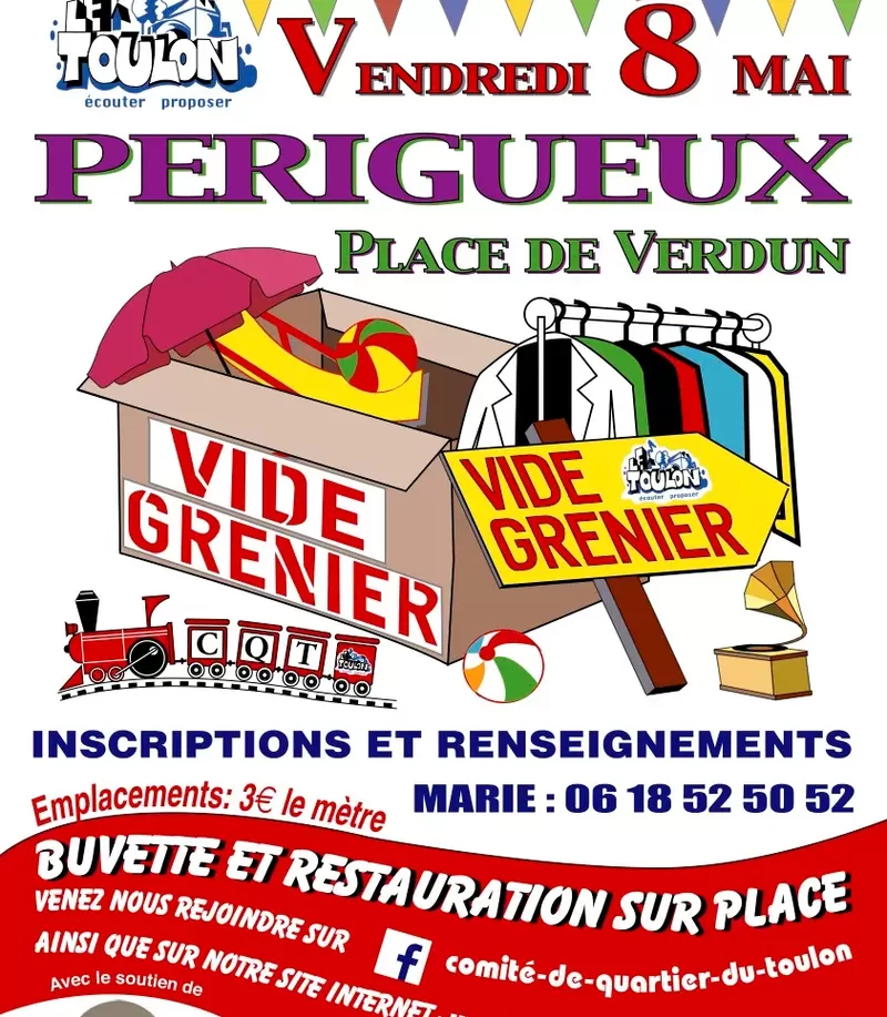 affiche Vide-grenier - Quartier du Toulon à  Périgueux