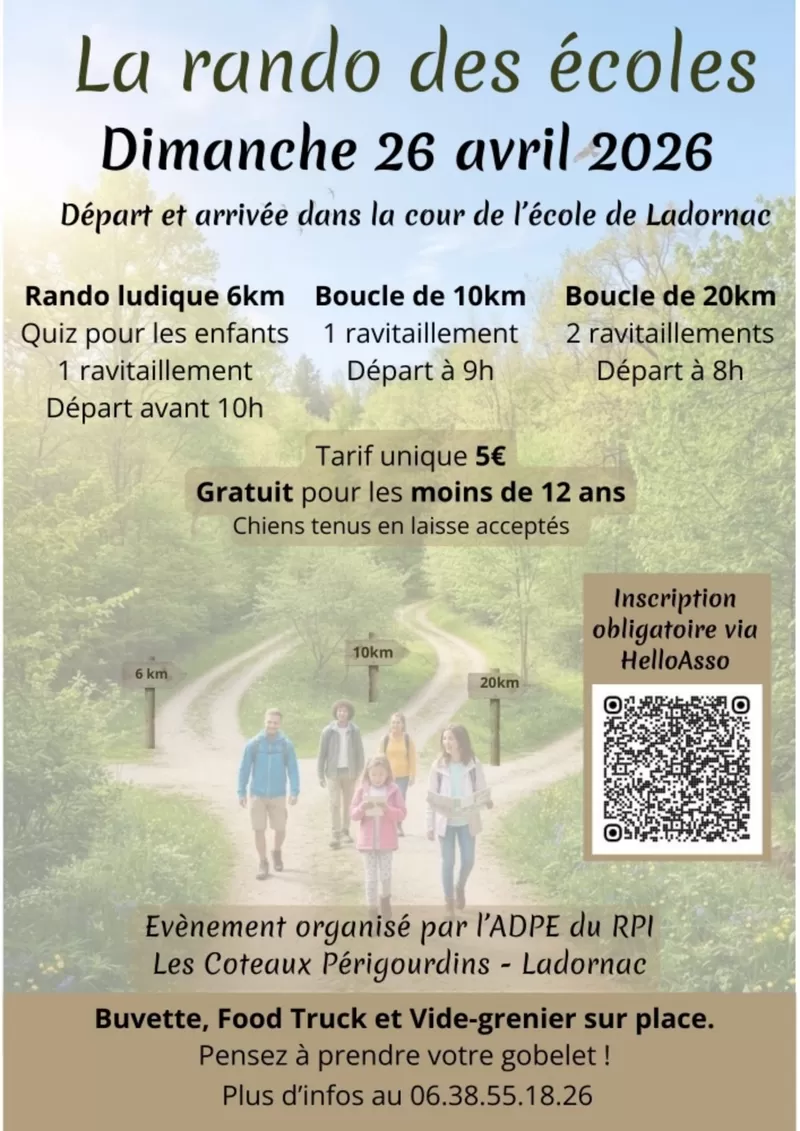 affiche LA RANDO DES ECOLES à La Dornac