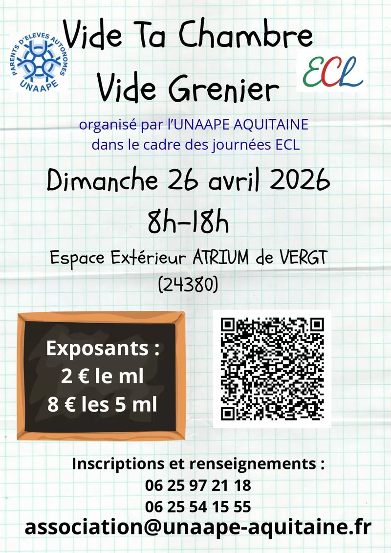 affiche Vide ta chambre - vide grenier à  Vergt