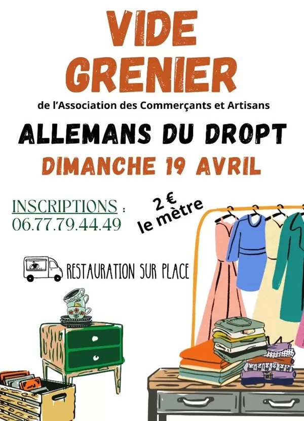 affiche Vide-greniers à Allemans-du-Dropt