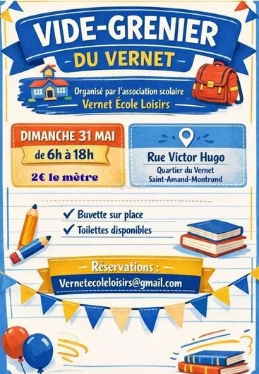 affiche Vide-grenier du quartier du Vernet à  Saint-Amand-Montrond