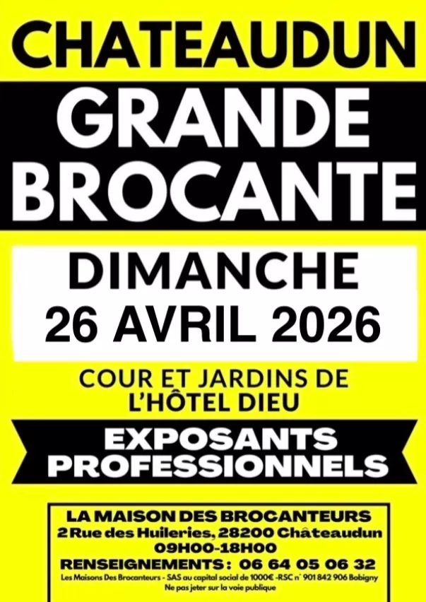 affiche Grande brocante de la Maison des Brocanteurs à  Châteaudun