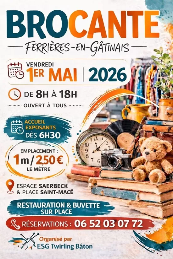 affiche Brocante à  Ferrières-en-Gâtinais