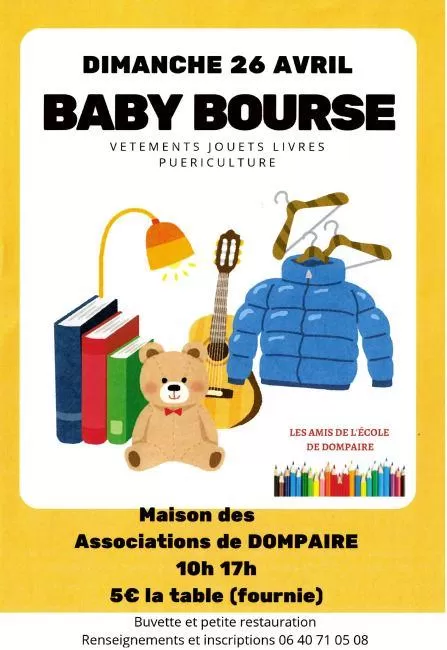 affiche Baby bourse aux vêtements, jeux et livres à  Dompaire