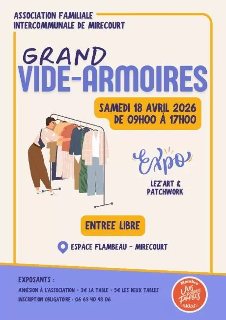 affiche Grand Vide-Armoires de l'association familiale à  Mirecourt