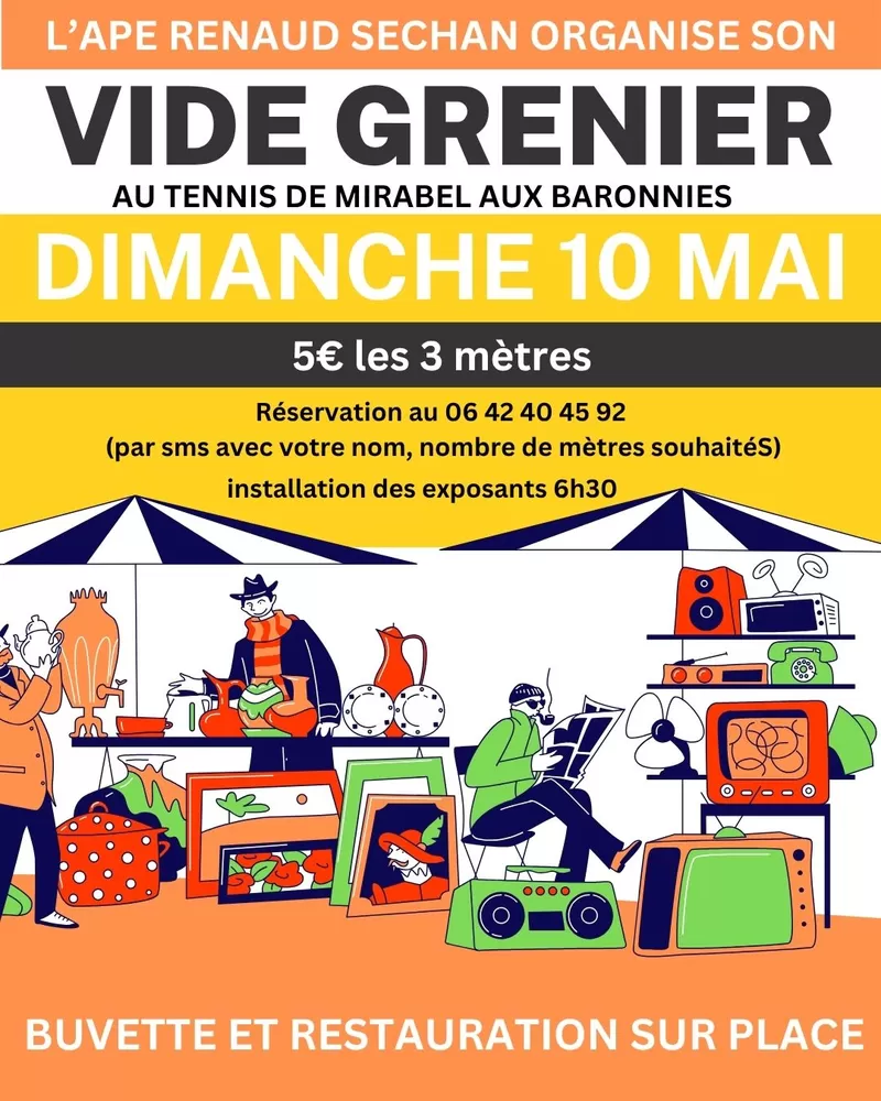 affiche Vide Grenier de l'Ape Renaud Sechan à  Mirabel-aux-Baronnies