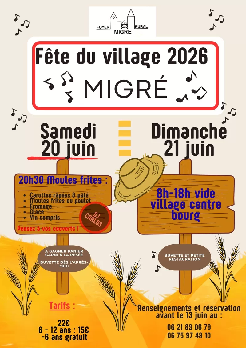affiche Fête du village 2026 à  Migré