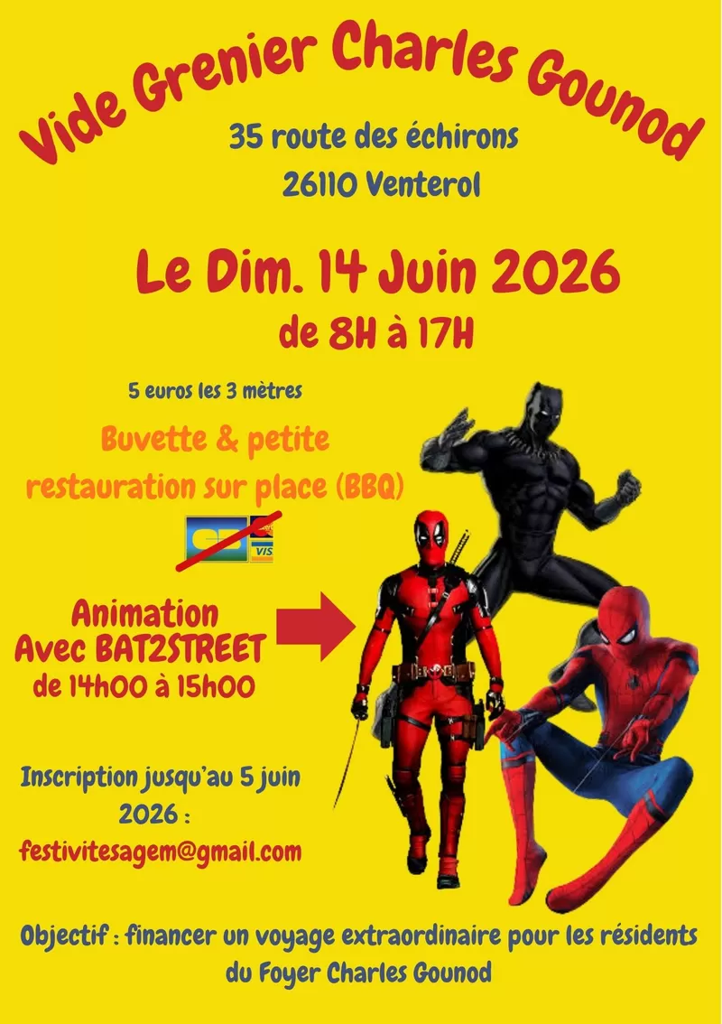 affiche Vide Grenier Charles Gounod à  Venterol