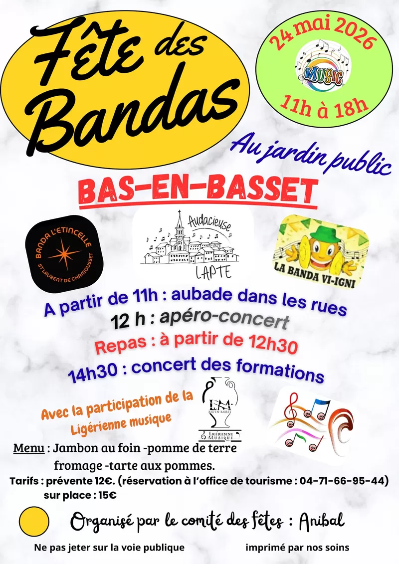 affiche Fête des Bandas à  Bas-en-Basset