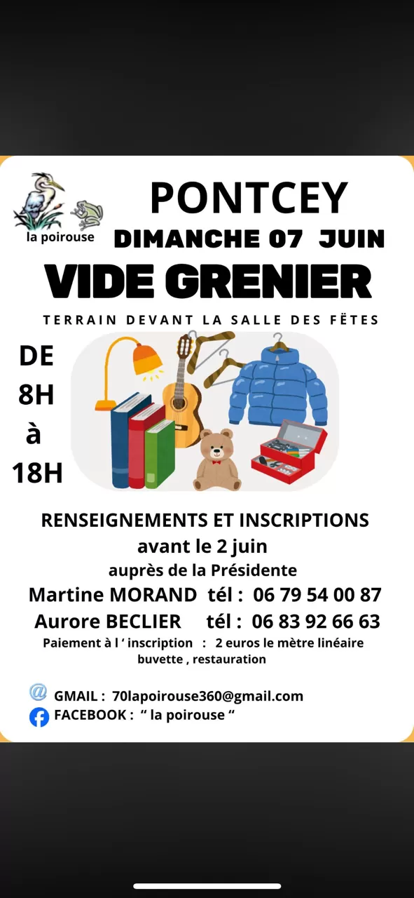 affiche Vide Grenier à Pontcey