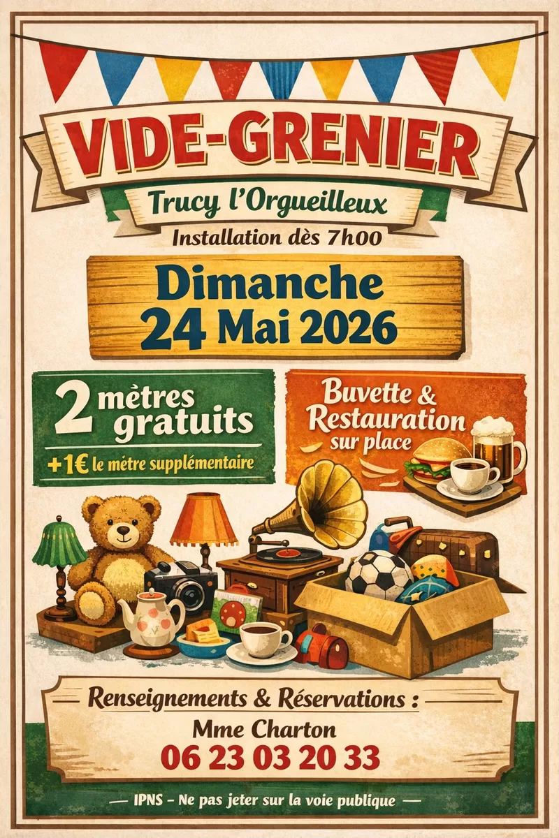 affiche Vide greniers à Trucy l'Orgueilleux à Trucy-l'Orgueilleux