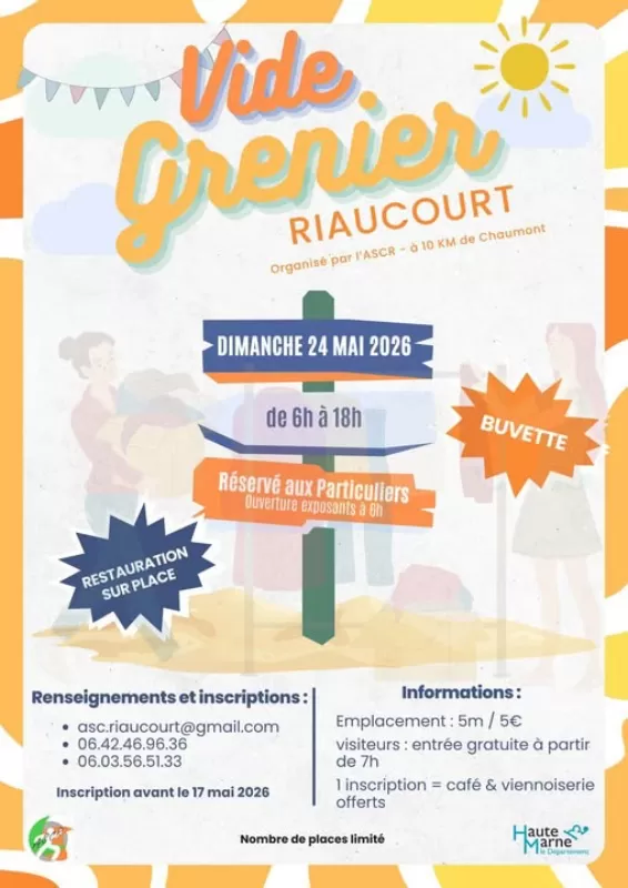 affiche Vide-grenier de Riaucourt à Riaucourt