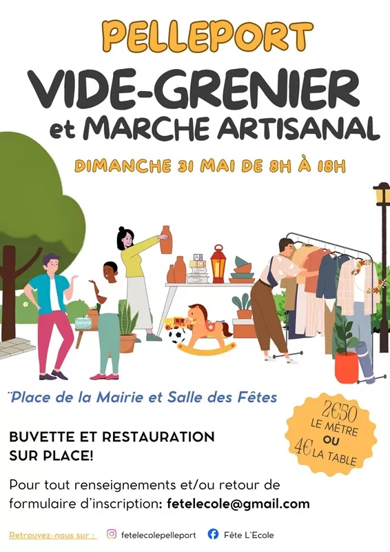 affiche VIDE GRENIER à Pelleport