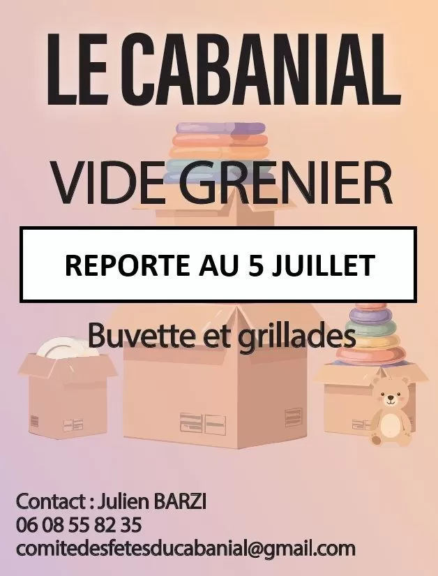 affiche VIDE GRENIER AU CABANIAL à Le Cabanial