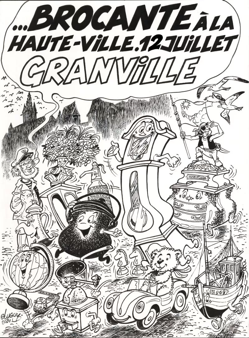 affiche Brocante et Marché aux puces de la Haute Ville de Granville à Granville