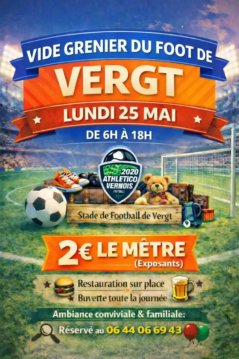 affiche Vide Grenier du foot de Vergt à Vergt