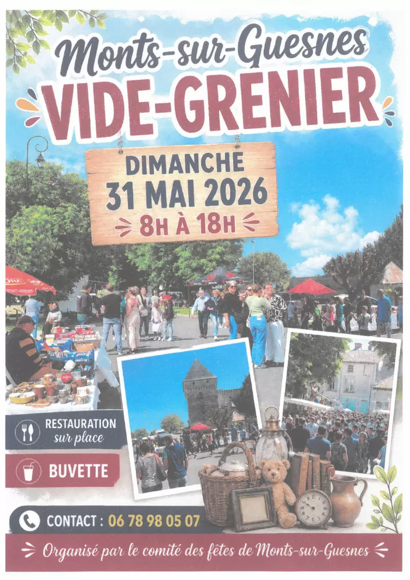 affiche Vide-greniers à Monts-sur-Guesnes à Monts-sur-Guesnes