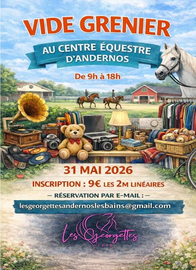 affiche Vide-greniers au Centre équestre à Andernos-les-Bains