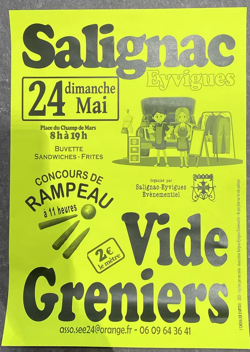 affiche VIDE GRENIERS à Salignac-Eyvigues