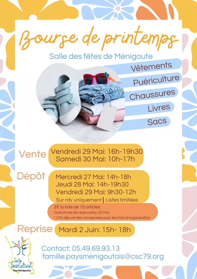 affiche Bourse aux vêtements de printemps à Ménigoute