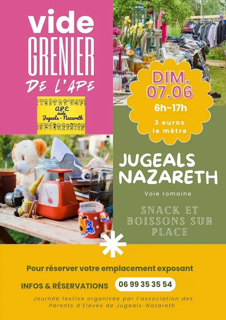 affiche Vide grenier de l'APE à Jugeals-Nazareth