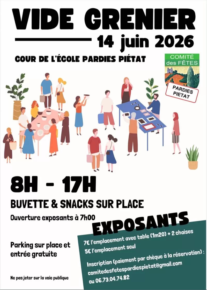 affiche VIDE GRENIER à Pardies-Piétat