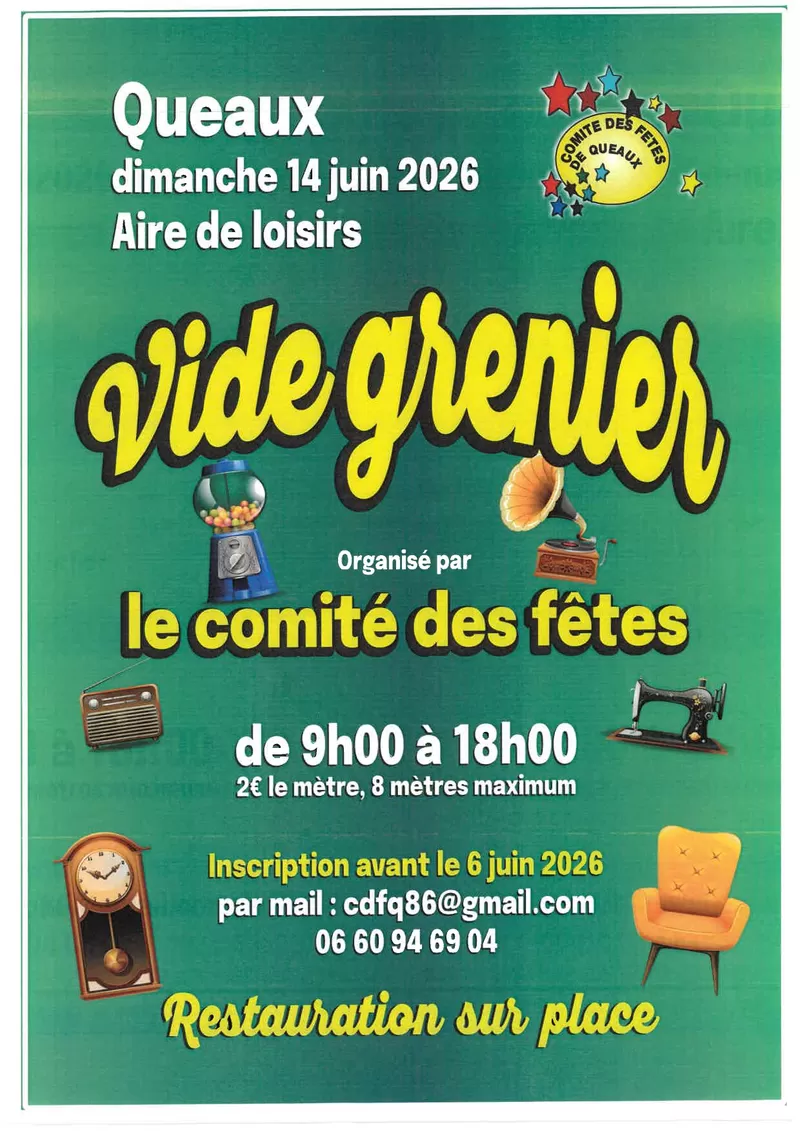 affiche Vide grenier de Queaux à Queaux