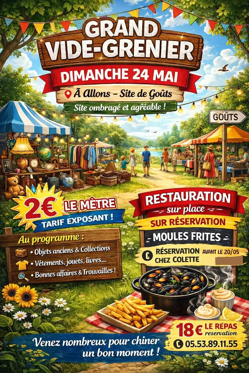 affiche Grand vide grenier à Allons