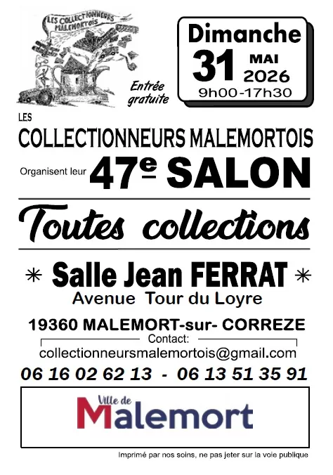 affiche 47ème Salon des Collectionneurs Malemortois à Malemort-sur-Corrèze