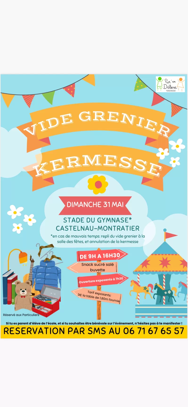 affiche Vide-greniers et kermesse à Castelnau-Montratier à Castelnau-Montratier