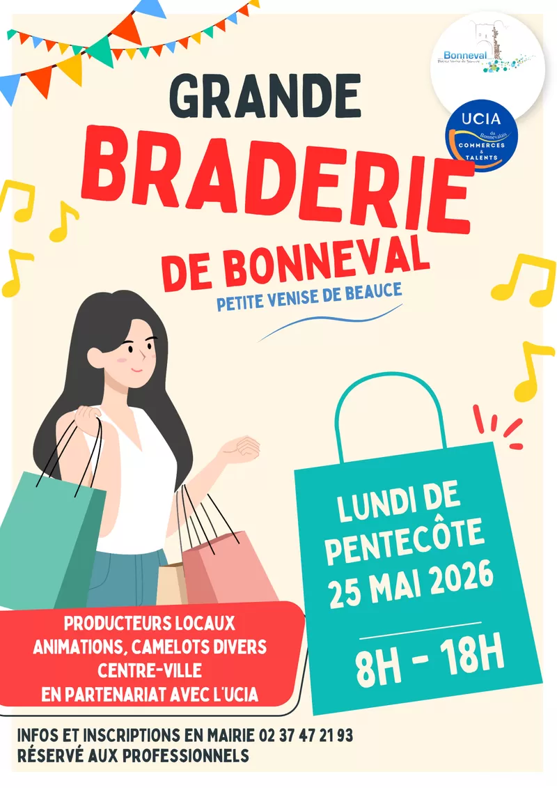 affiche Grande braderie de Bonneval à Bonneval