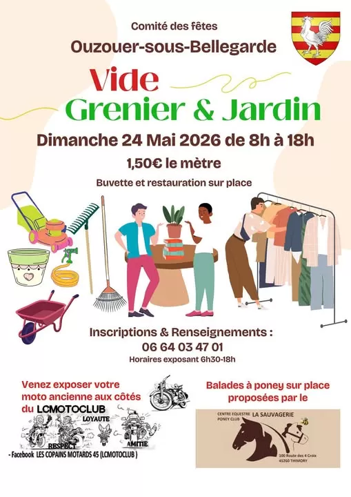 affiche Vide-greniers et jardins à Ouzouer-sous-Bellegarde