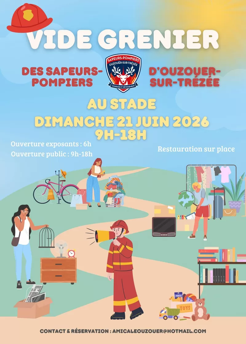 affiche Vide-greniers des sapeurs-pompiers à Ouzouer-sur-Trézée