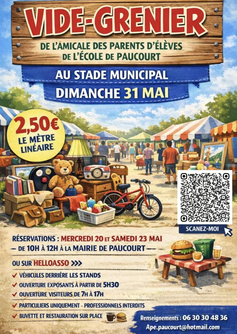 affiche Vide Grenier Paucourt à Paucourt