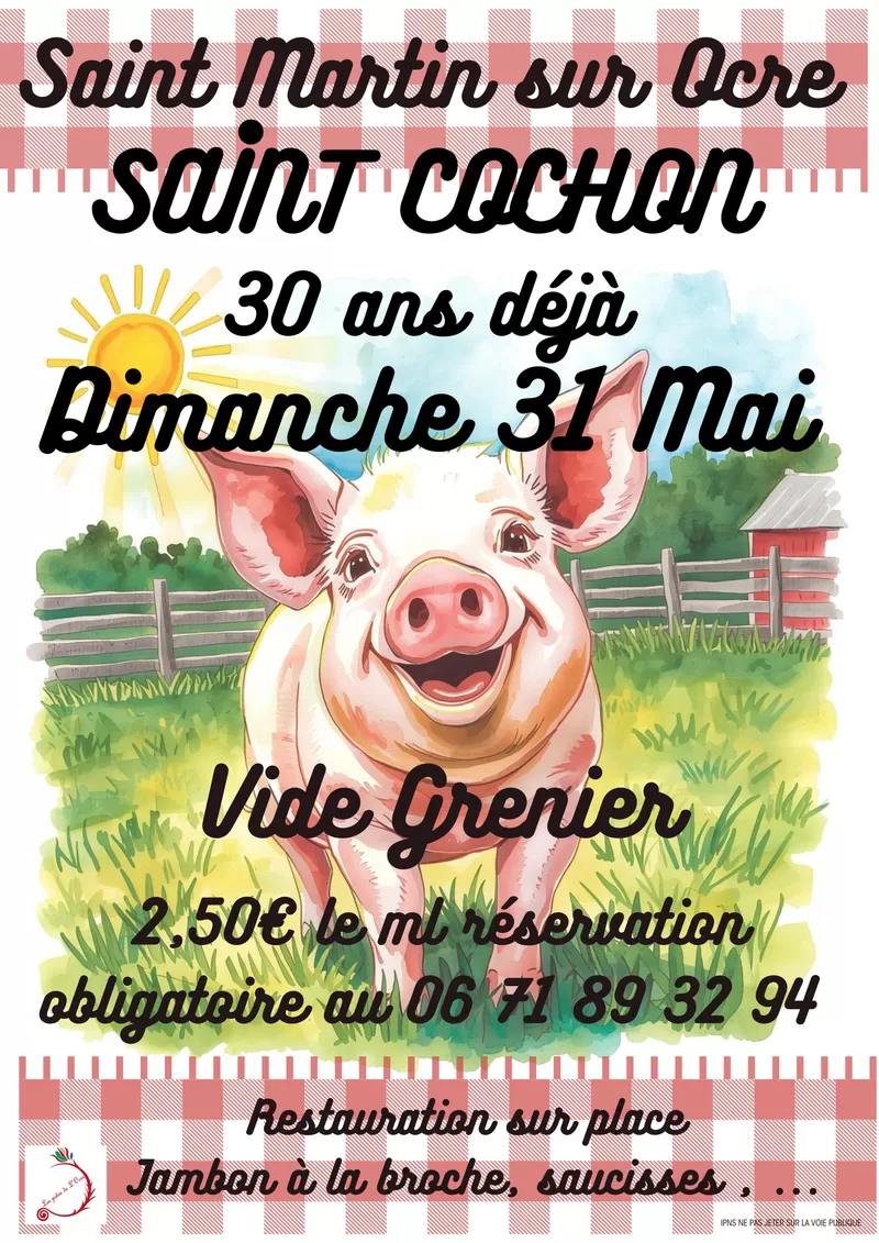 affiche Vide Grenier Saint Cochon à Saint-Martin-sur-Ocre