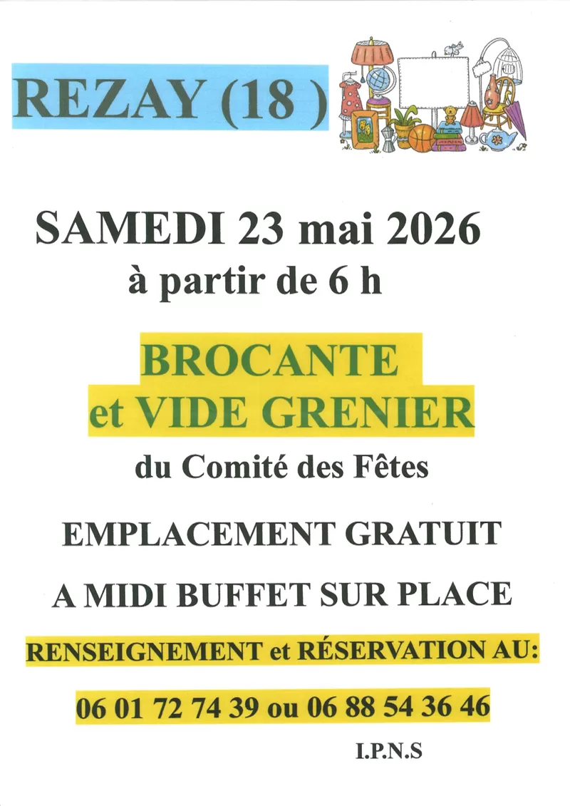 affiche Brocante et vide grenier à  Rezay