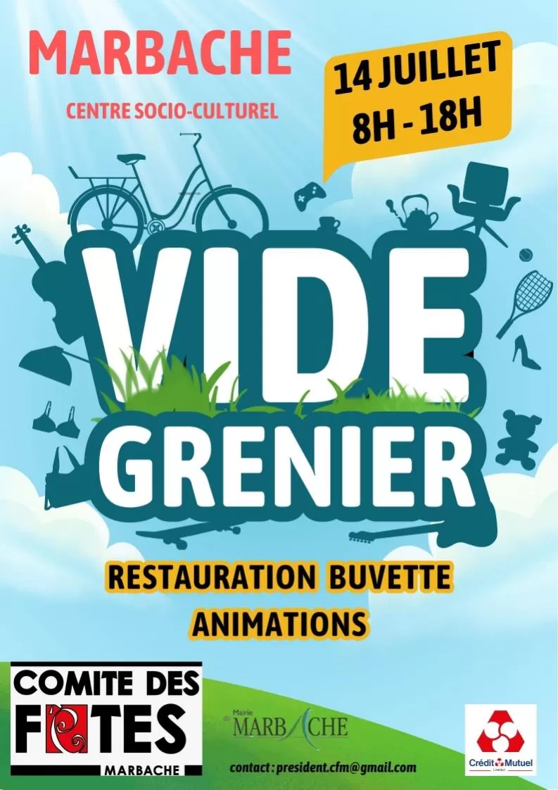 affiche Vide-Grenier du 14 Juillet à  Marbache