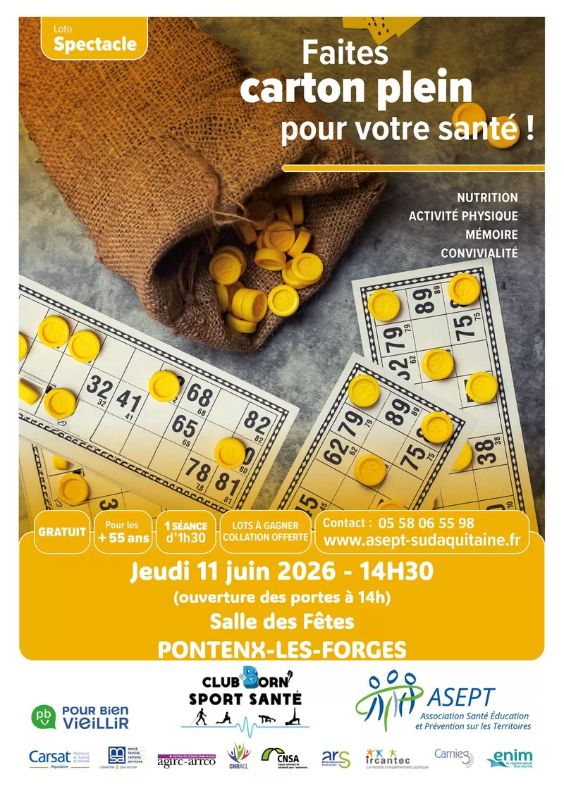 affiche Loto Spectacle gratuit à  Pontenx-les-Forges