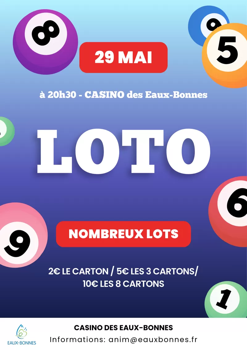 affiche Loto du casino aux Eaux-Bonnes à Eaux-Bonnes