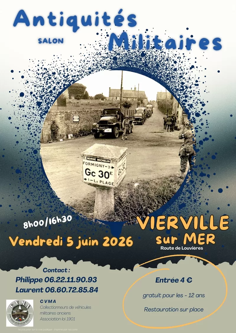 affiche Salon des antiquités militaires à Vierville-sur-Mer
